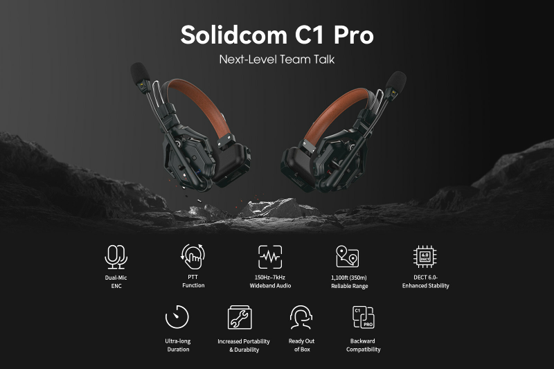 Hollyland представляет Solidcom C1 Pro – первую в мире гарнитуру Wireless Dual-Mic ENC Intercom Headset System